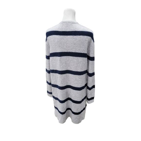 Madewell Kent Long Line Striped Wool Alpaca Blend Cardigan Grey Blue Size XS - Picture 8 of 10